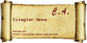 Cziegler Anna névjegykártya